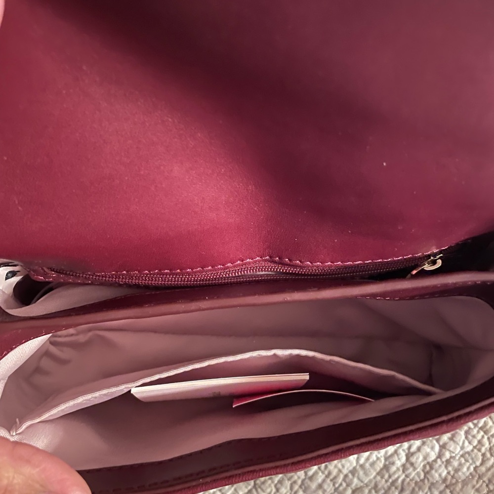 Kate Spade purse bag leather maroon quilted - Picture 5 of 7